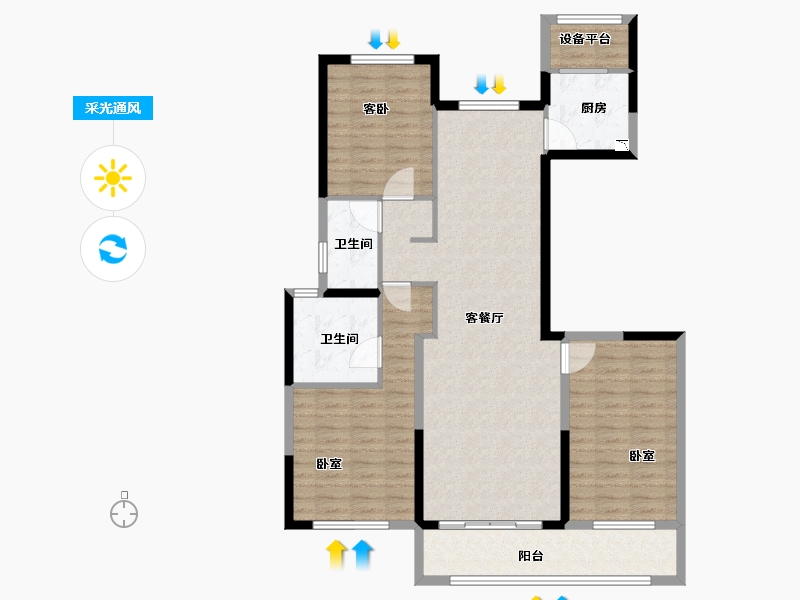 河南省-开封市-兰考朝阳府-108.22-户型库-采光通风