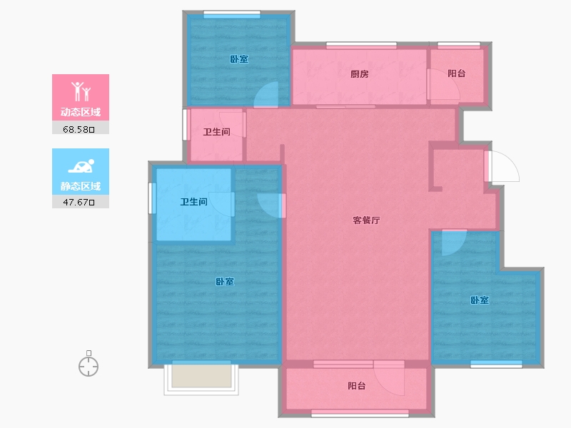 山东省-烟台市-万科城市之光二期-105.01-户型库-动静分区