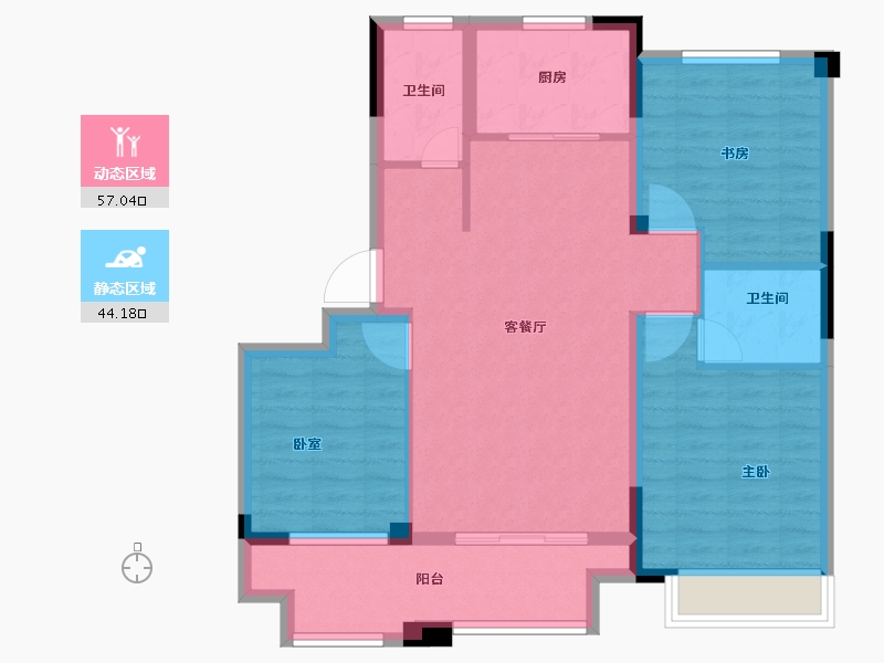 山东省-枣庄市-东南悦湖-90.80-户型库-动静分区