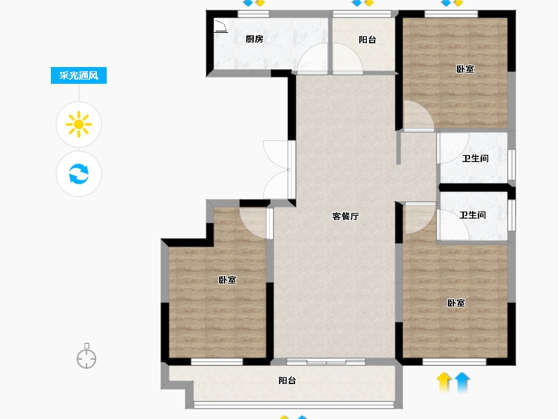 河南省-开封市-豫发学府-106.00-户型库-采光通风