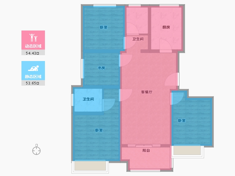 山东省-聊城市-星光·璟园-96.00-户型库-动静分区