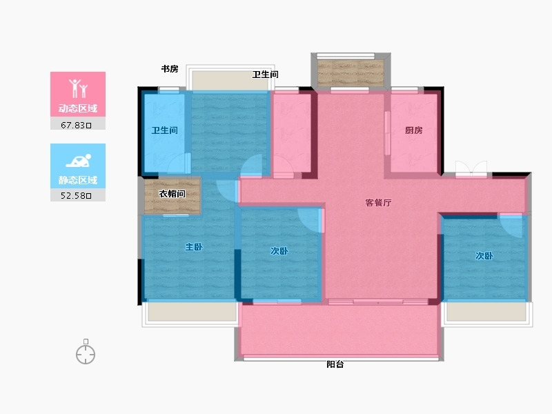 安徽省-宣城市-石榴·玉兰湾-112.00-户型库-动静分区