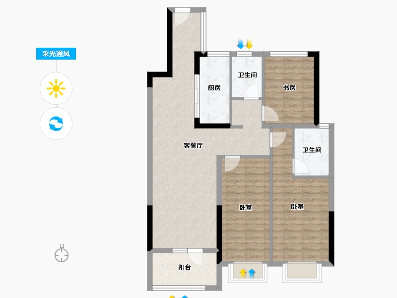 山东省-青岛市-金科恒联集美常青-92.00-户型库-采光通风