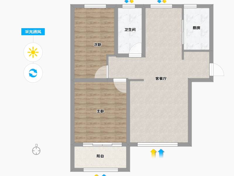 山东省-威海市-龙山湖原著-78.00-户型库-采光通风