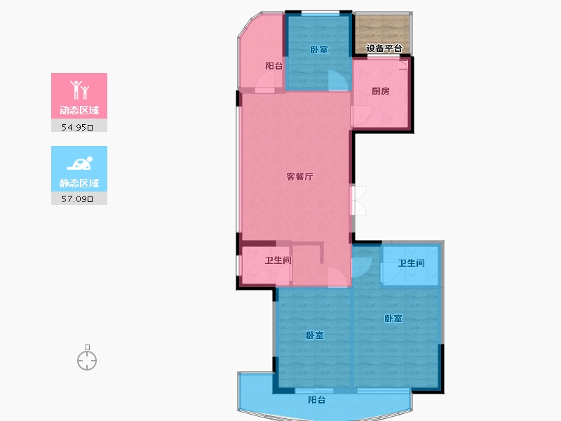 浙江省-舟山市-缘起莲韵-106.00-户型库-动静分区