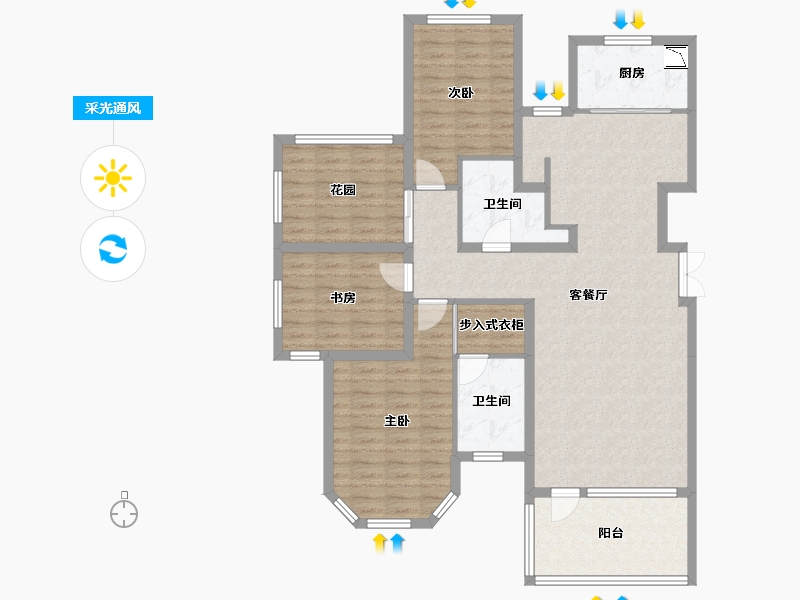 山东省-济南市-诺德名城-119.15-户型库-采光通风