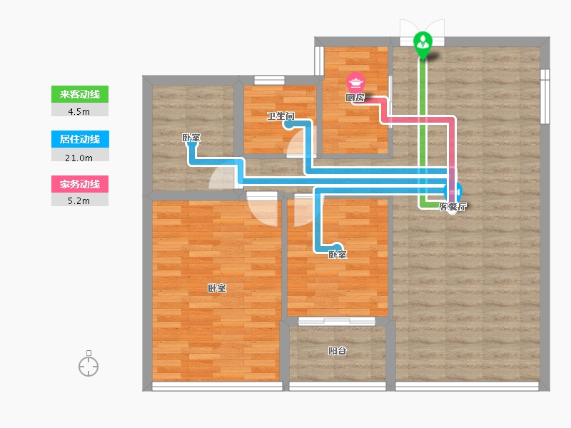 浙江省-绍兴市-麒麟府-79.60-户型库-动静线