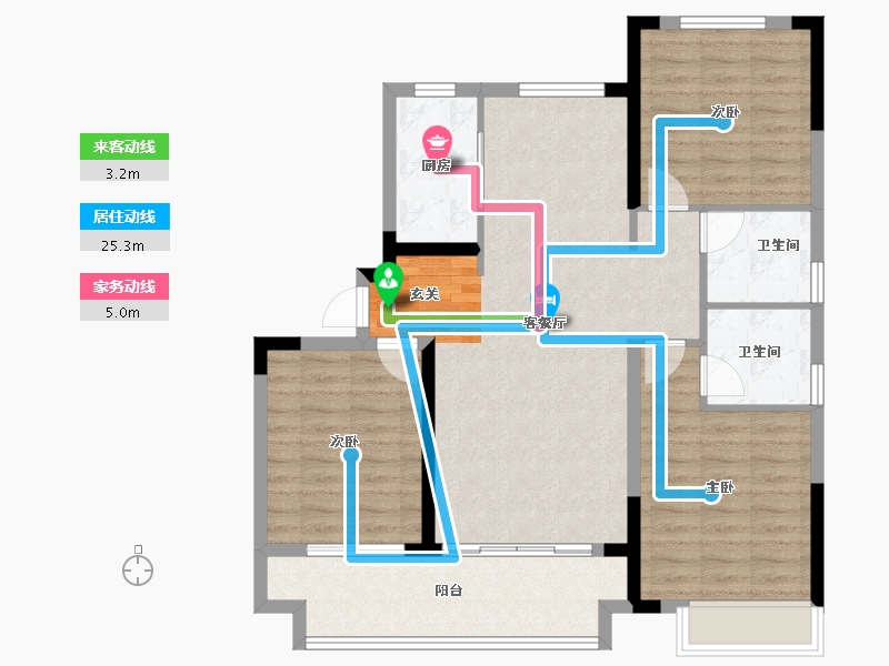 安徽省-滁州市-荣盛锦绣观邸-95.85-户型库-动静线