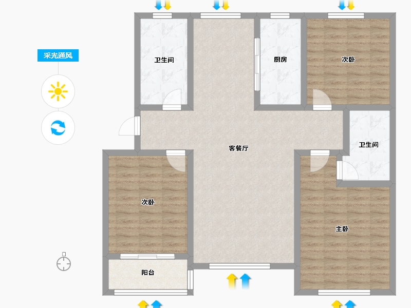 山东省-济南市-鑫隆颐景城-112.00-户型库-采光通风