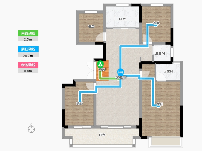 安徽省-滁州市-吾悦华府-104.47-户型库-动静线