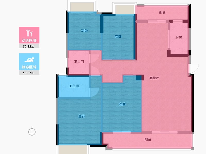 江西省-宜春市-怡福凯怡半山-103.20-户型库-动静分区