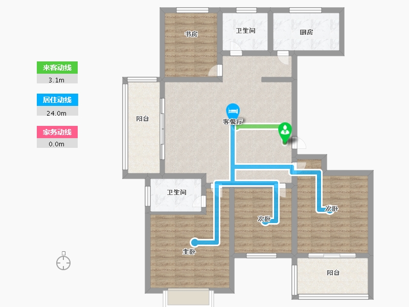 山东省-济南市-卓亚香格里-111.01-户型库-动静线