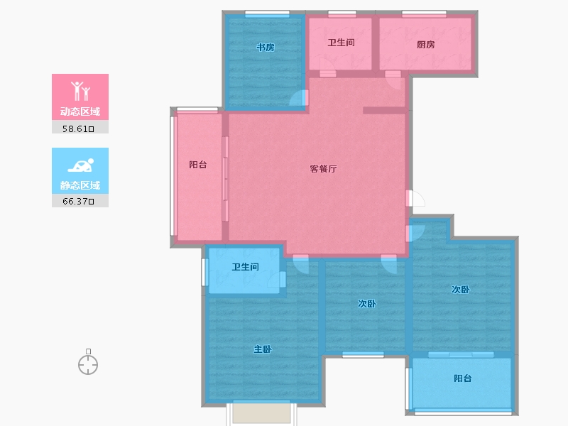 山东省-济南市-卓亚香格里-111.01-户型库-动静分区