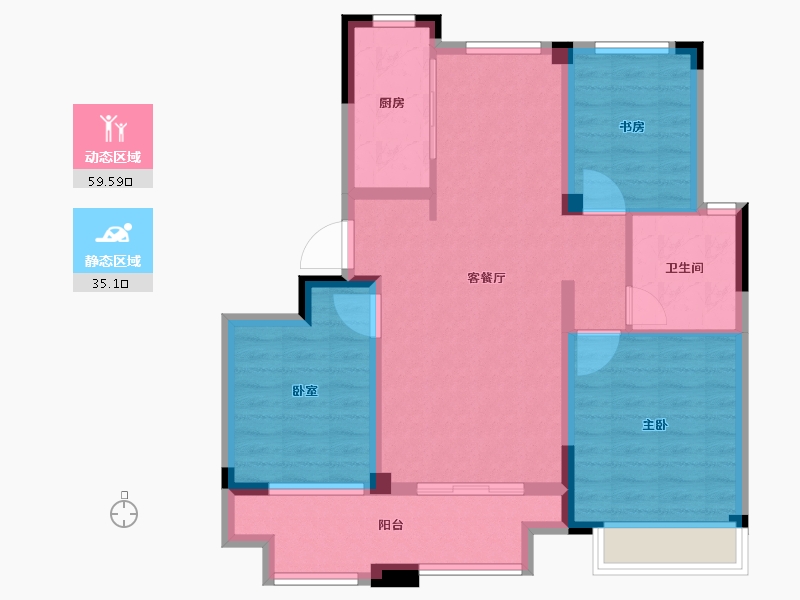 山东省-枣庄市-东南悦湖-84.35-户型库-动静分区