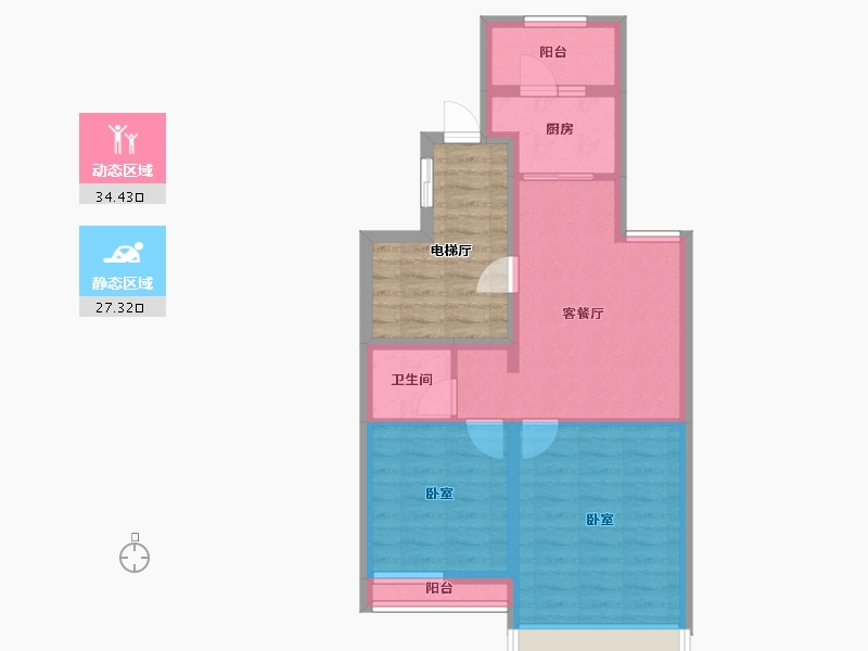 山东省-烟台市-万光山海城B区御山海-64.15-户型库-动静分区