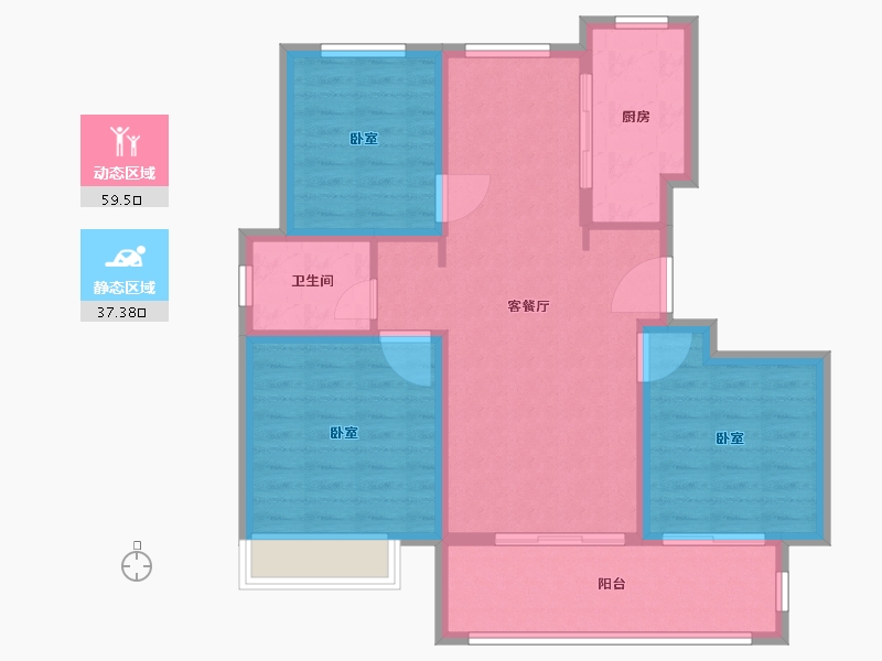 山东省-聊城市-星光·璟园-87.00-户型库-动静分区