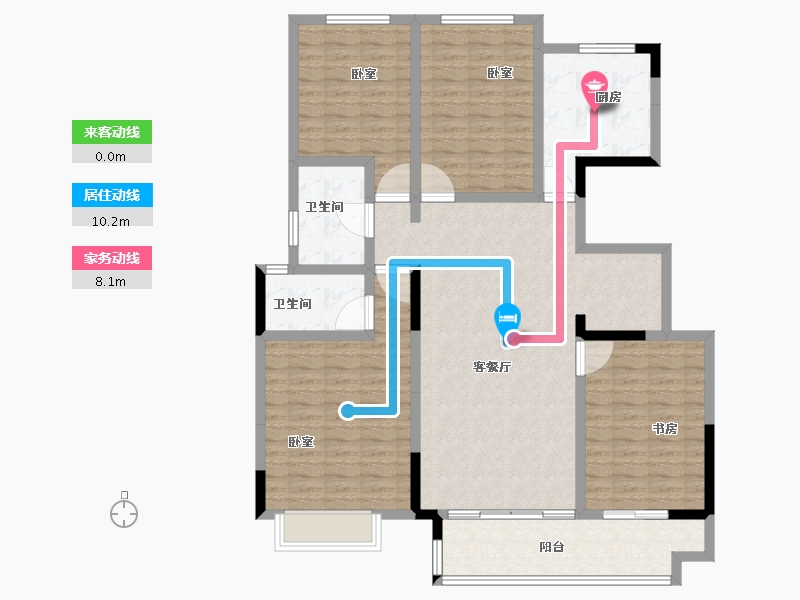 河南省-开封市-绿地四季印象-128.01-户型库-动静线