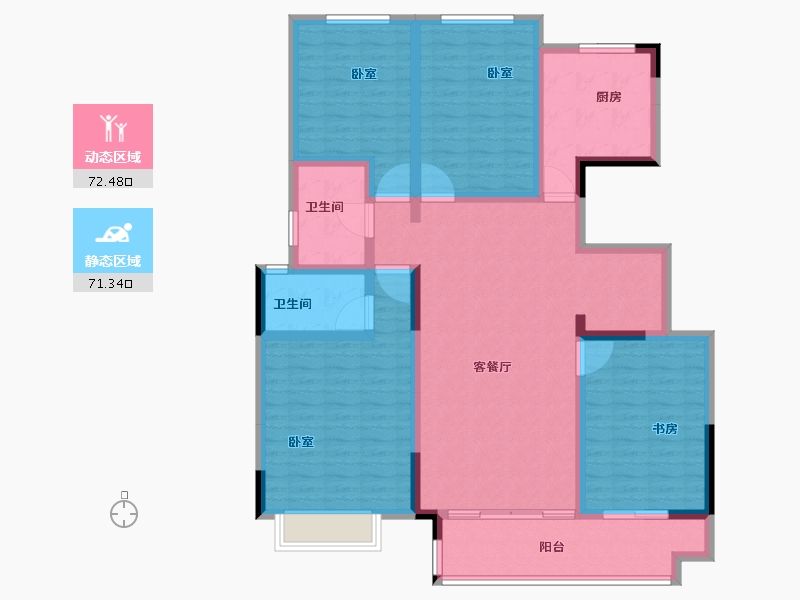 河南省-开封市-绿地四季印象-128.01-户型库-动静分区