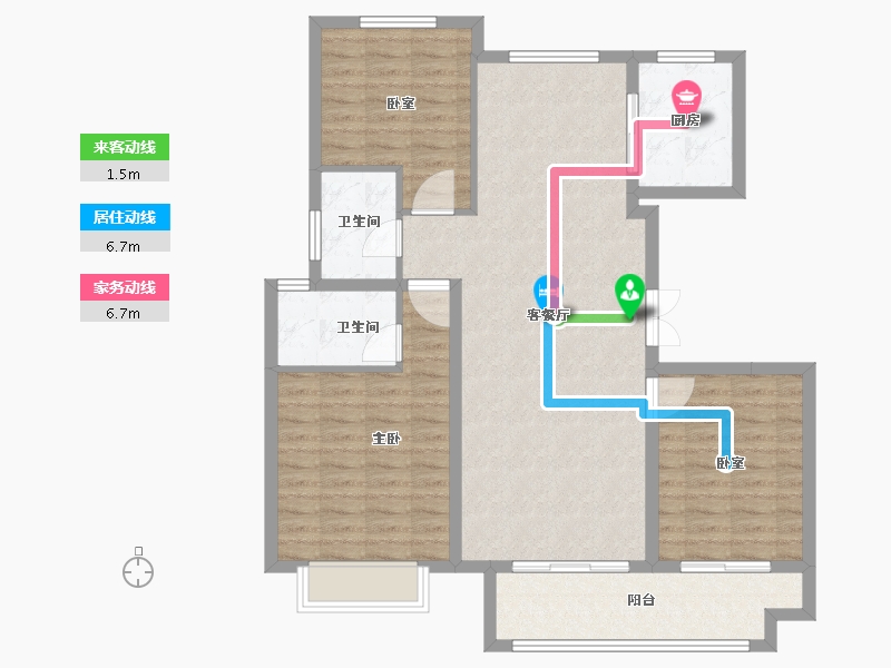 山东省-枣庄市-汇众·天樾府-102.95-户型库-动静线