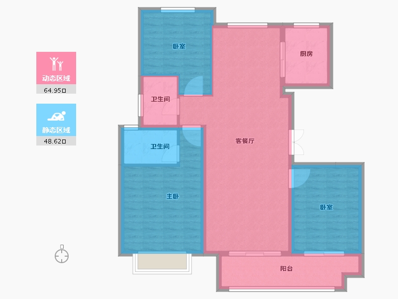 山东省-枣庄市-汇众·天樾府-102.95-户型库-动静分区