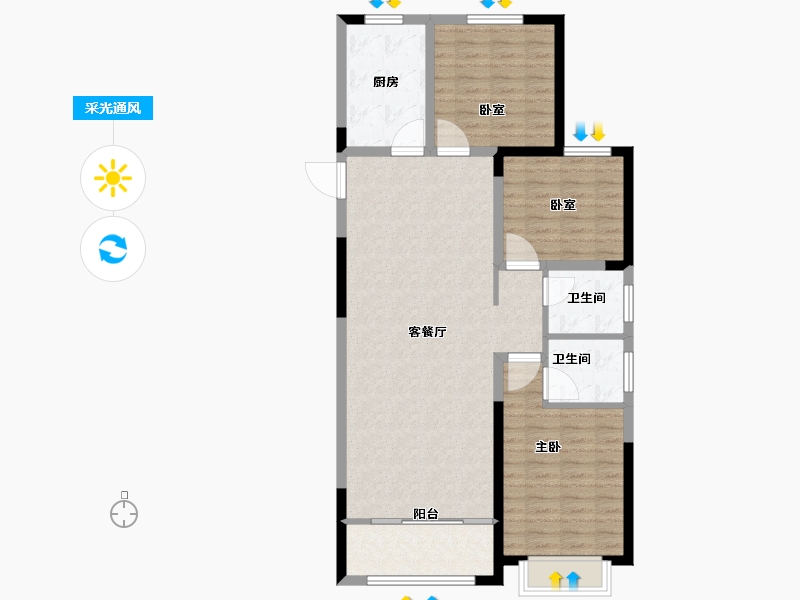 山东省-枣庄市-长泰·西沙左岸-100.00-户型库-采光通风