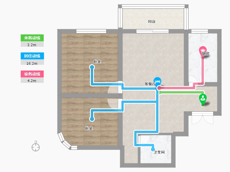 浙江省-绍兴市-东厦颐景园-58.03-户型库-动静线