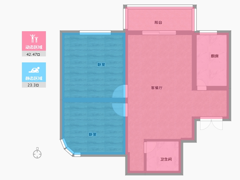 浙江省-绍兴市-东厦颐景园-58.03-户型库-动静分区