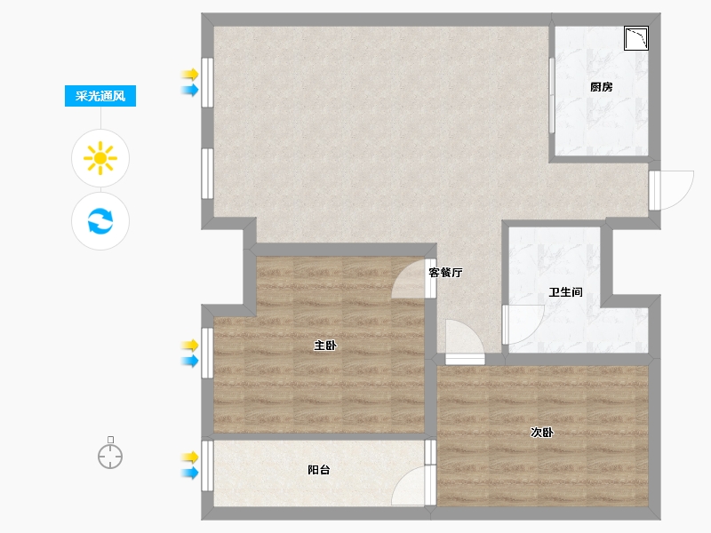 江西省-宜春市-龙润城市广场-76.20-户型库-采光通风