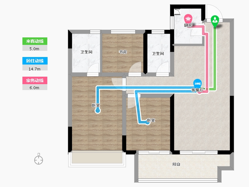 河南省-安阳市-安阳建业城三期云著-88.00-户型库-动静线