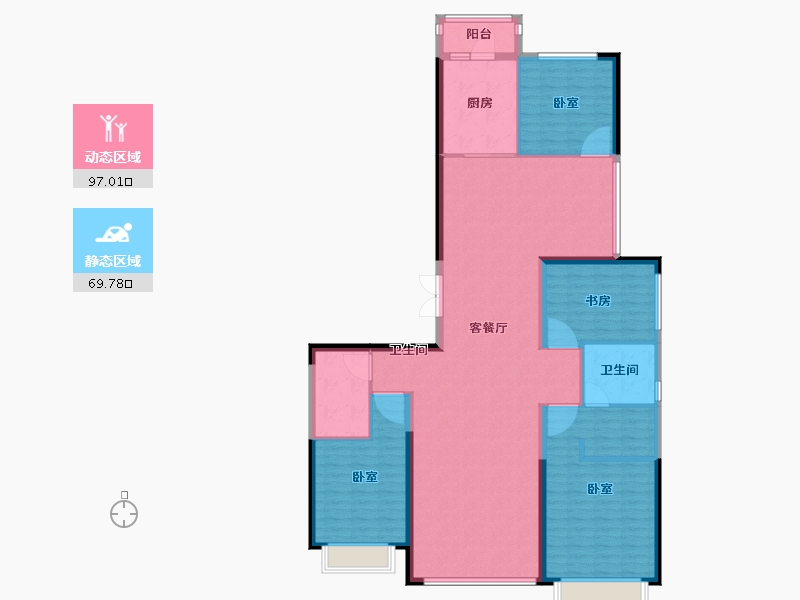 新疆维吾尔自治区-乌鲁木齐市-恒大御府-152.61-户型库-动静分区