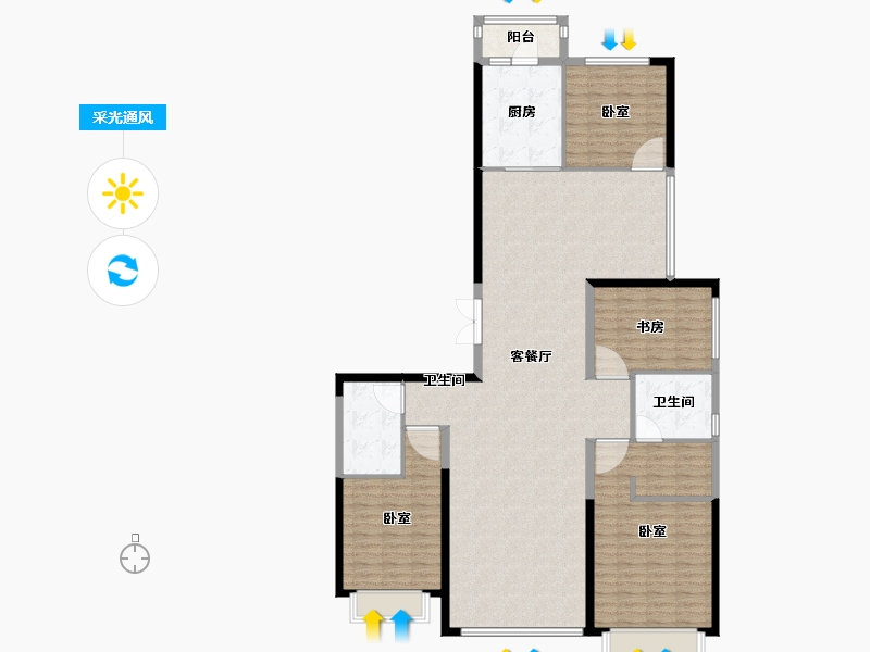 新疆维吾尔自治区-乌鲁木齐市-恒大御府-152.61-户型库-采光通风