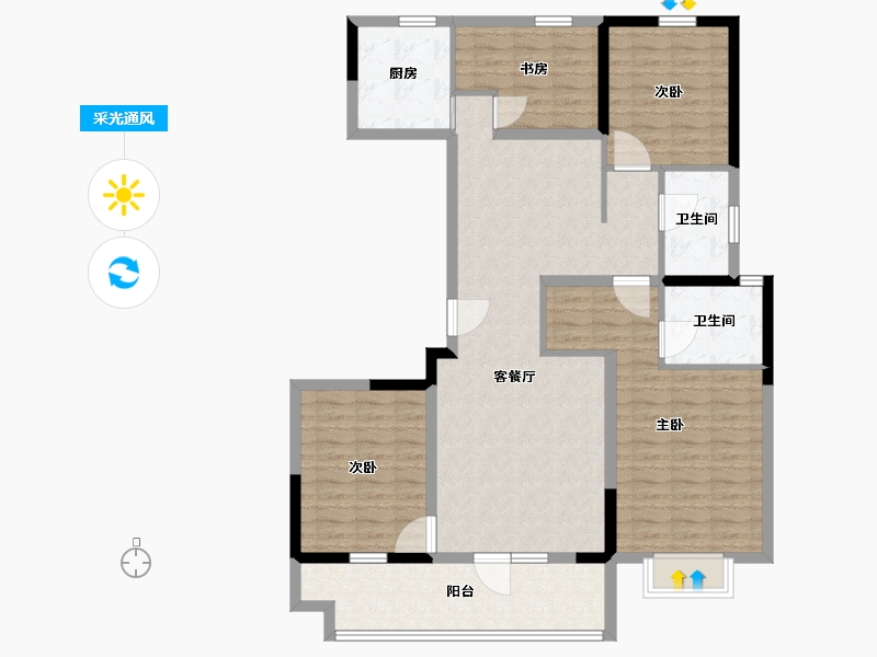 山东省-日照市-爱情芳华里-116.01-户型库-采光通风