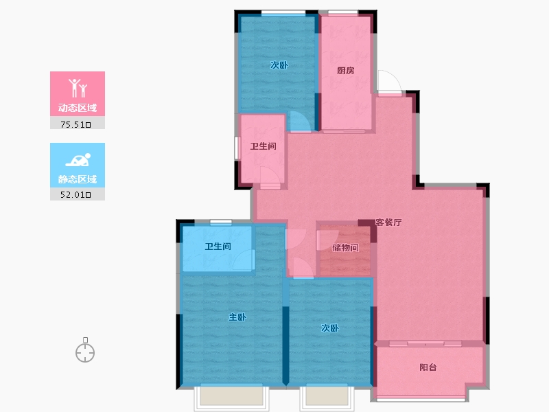 福建省-福州市-平潭恒大御景湾-115.01-户型库-动静分区