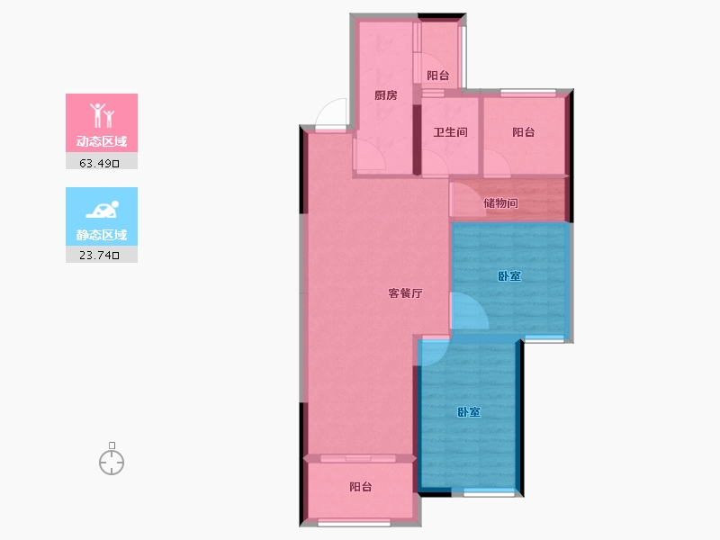 浙江省-绍兴市-诸暨万达广场-78.00-户型库-动静分区