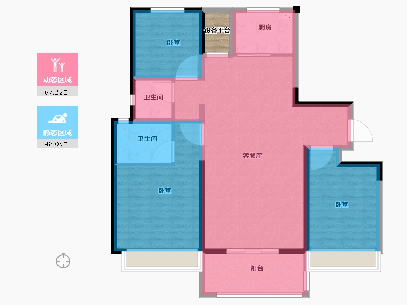 河南省-安阳市-安创海棠湖畔-106.00-户型库-动静分区