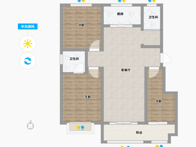 山东省-济南市-卓亚香格里-99.01-户型库-采光通风