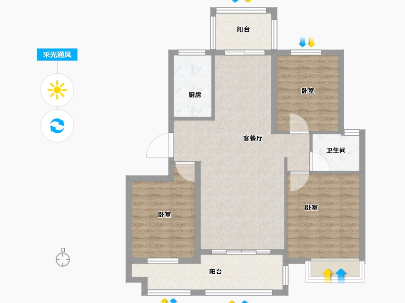 山东省-临沂市-沂河一英里-90.00-户型库-采光通风