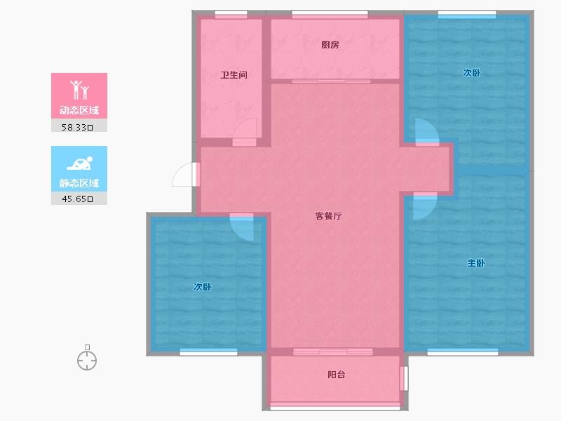 山东省-济南市-鑫隆颐景城-93.00-户型库-动静分区