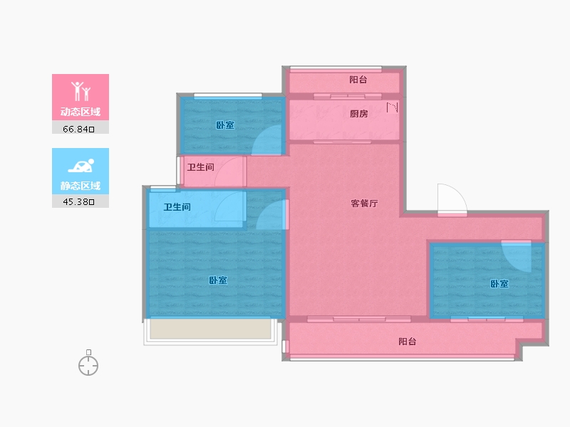 河南省-开封市-碧桂园江山赋-101.00-户型库-动静分区