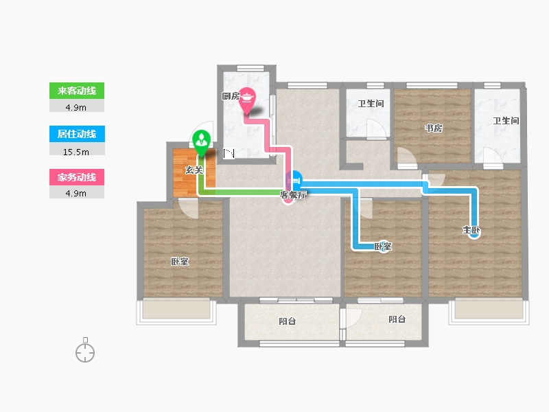 山东省-济南市-万科北宸之光-117.05-户型库-动静线