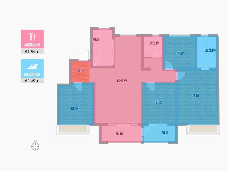 山东省-济南市-万科北宸之光-117.05-户型库-动静分区