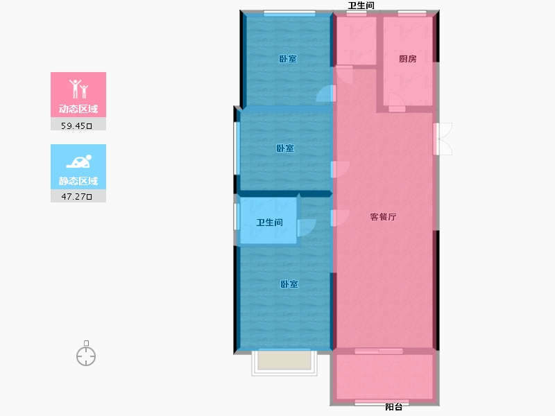 河南省-郑州市-豫发白鹭源春晓-95.31-户型库-动静分区