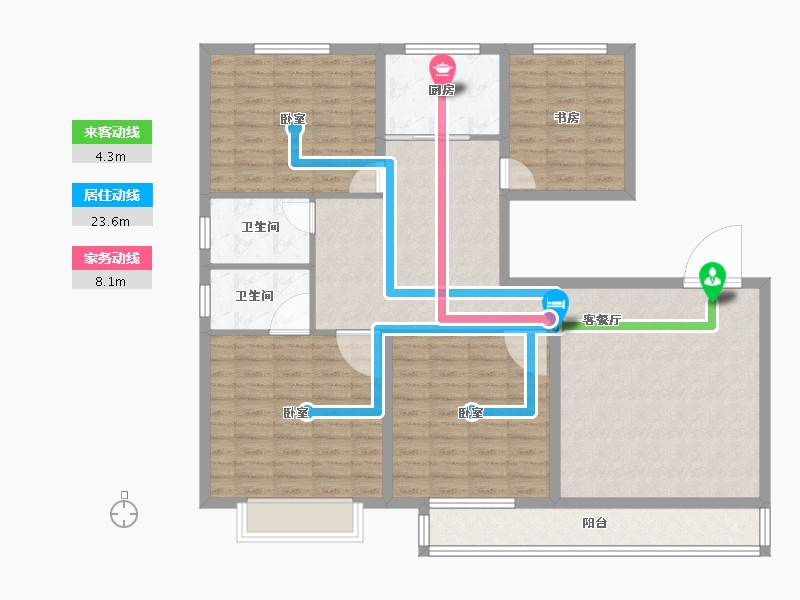 山东省-临沂市-颐龙恒泰二期陶然里-125.00-户型库-动静线