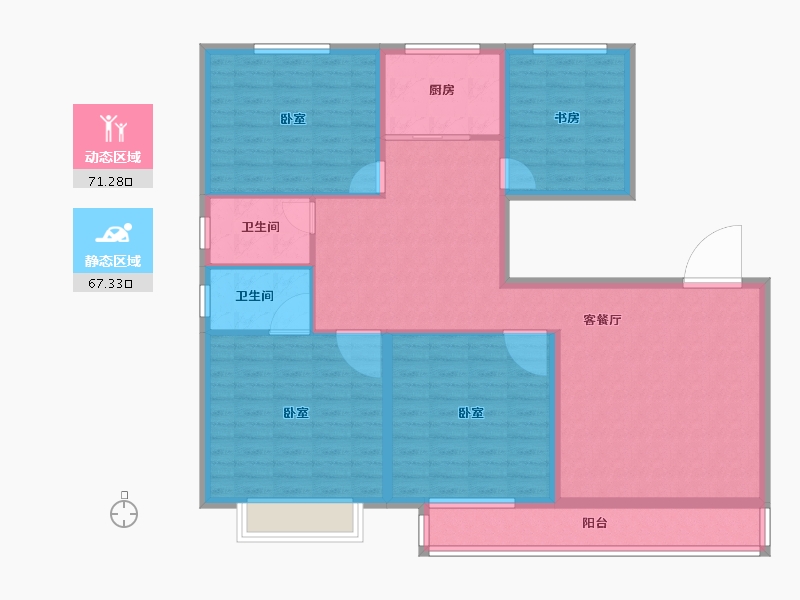 山东省-临沂市-颐龙恒泰二期陶然里-125.00-户型库-动静分区