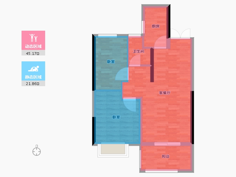 河南省-郑州市-豫发白鹭源春晓-59.94-户型库-动静分区