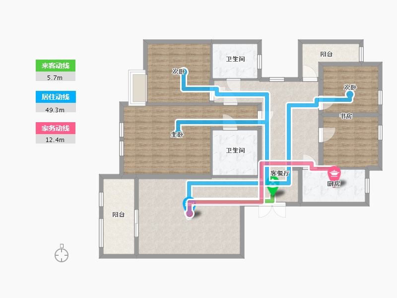 浙江省-台州市-西锦御园-137.00-户型库-动静线