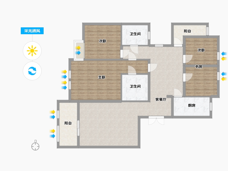 浙江省-台州市-西锦御园-137.00-户型库-采光通风