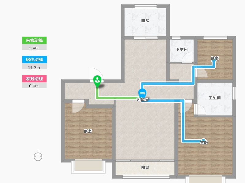 山东省-枣庄市-山能德圣风华里-105.95-户型库-动静线