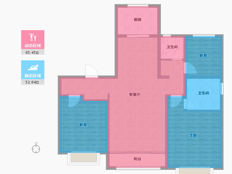 山东省-枣庄市-山能德圣风华里-105.95-户型库-动静分区