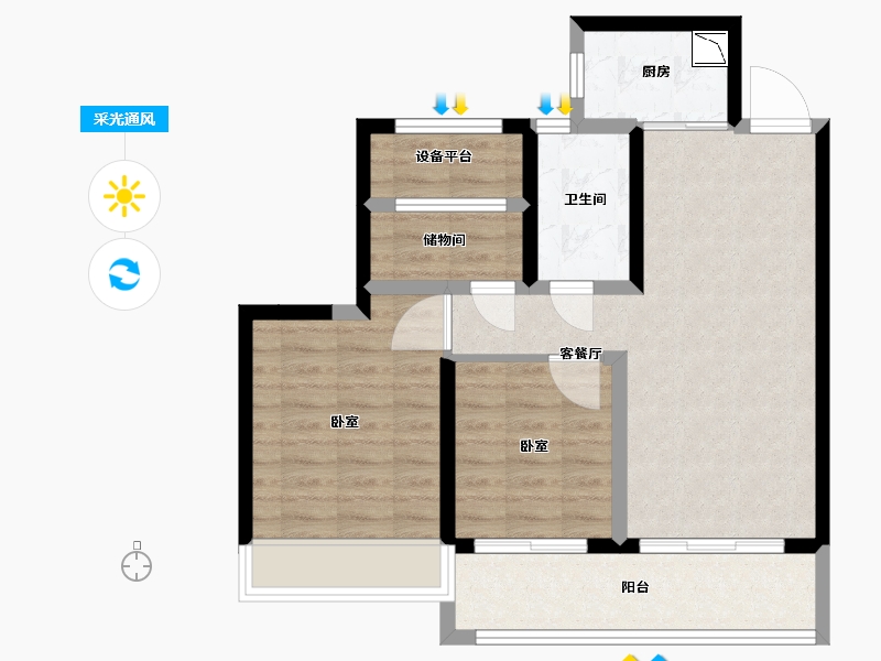 浙江省-舟山市-东梁府-71.00-户型库-采光通风